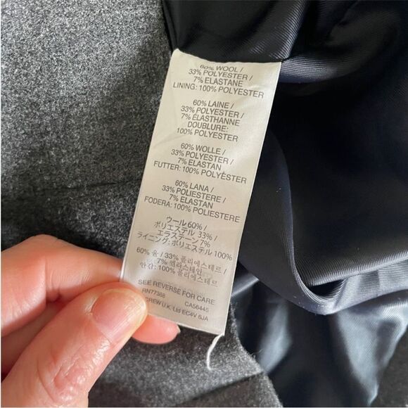 J Crew Full Zip Wool Jacket Size 00 Bib Coat Gray Old Money XXS Preppy Academia - Picture 11 of 12